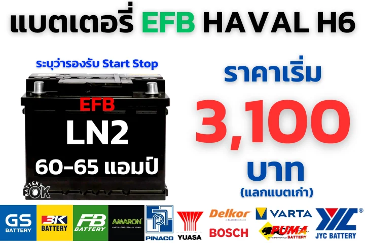 แบตเตอรี่ HAVAL H6 ราคา