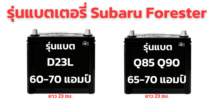 แบตเตอรี่ Subaru Forester กี่แอมป์ รุ่นไหน