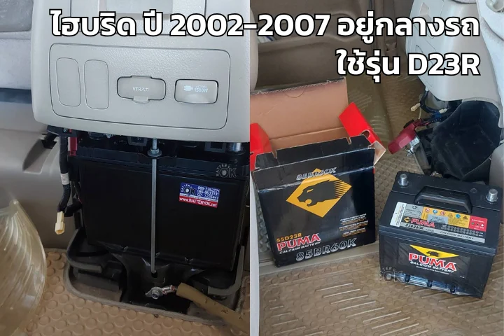 แบตเตอรี่ Toyota ALPHARD ไฮบริด ปี 2002-2007