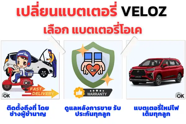 เปลี่ยนแบตเตอรี่ Toyota Veloz ยี่ห้อไหนดี