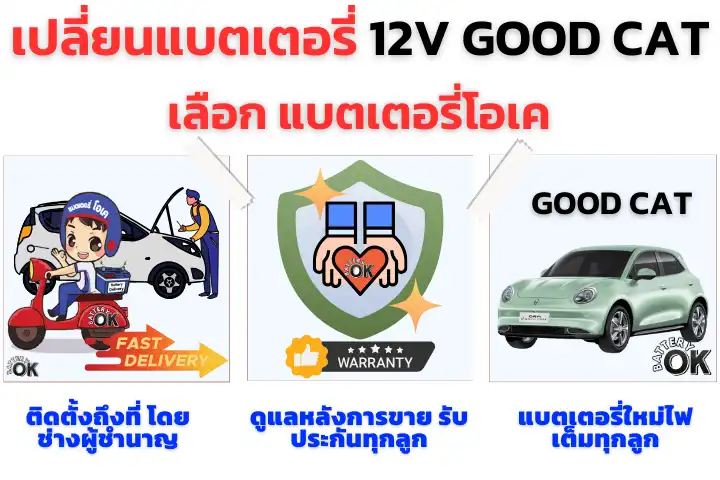 เปลี่ยนแบตเตอรี่ GOOD CAT 12V ยี่ห้อไหนดี