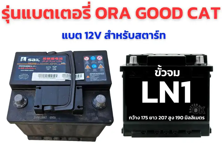 แบตเตอรี่ ORA GOOD CAT กี่แอมป์ รุ่นไหนดี