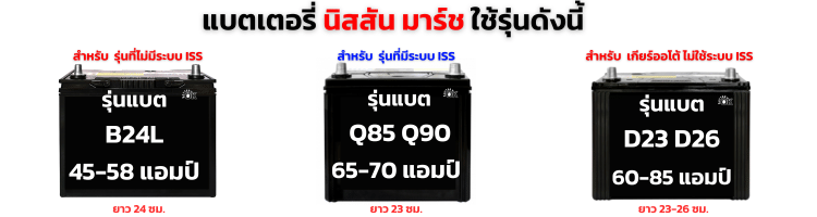 แบตเตอรี่ นิสสัน มาร์ช กี่แอมป์