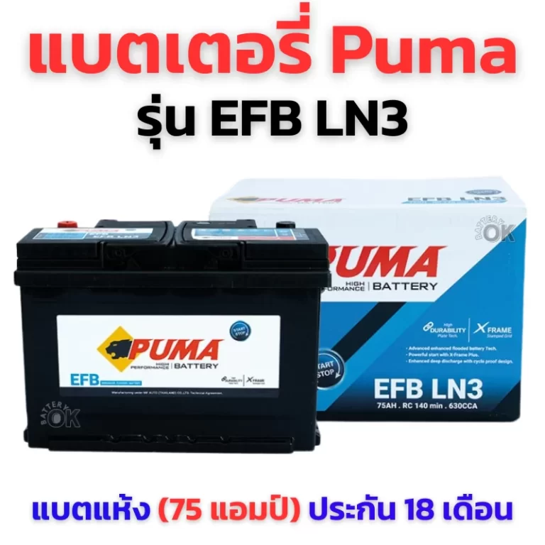 แบตเตอรี่ PUMA EFB LN3