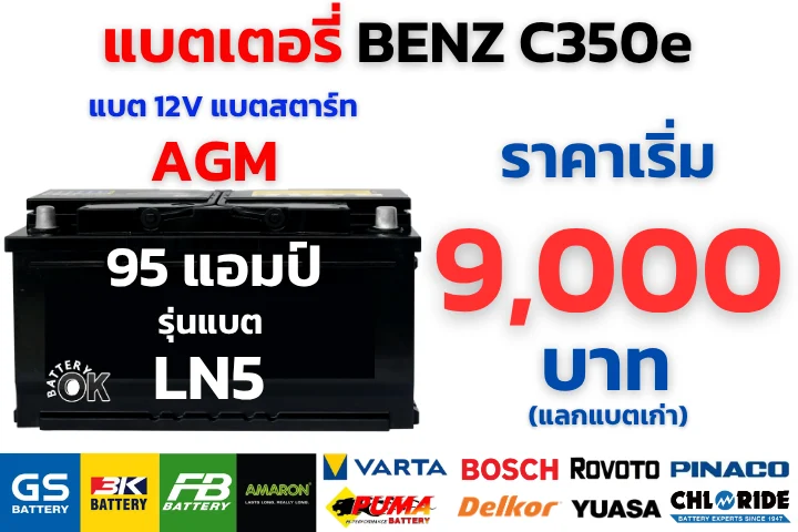ราคาแบตเตอรี่ BENZ C350e