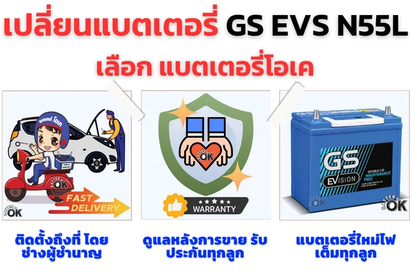 แบตเตอรี่ GS EVS N55L ดีไหม